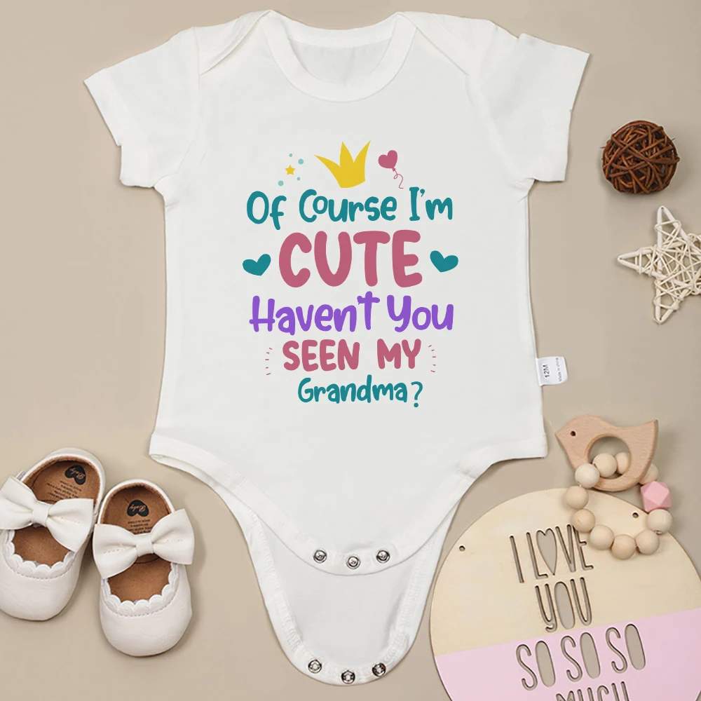 

Cute Baby Girl Clothes Aesthetic Fun Text Print Summer Cotton Newborn Onesies Pajamas Short Sleeve Crew Neck Cheap Hot Sale