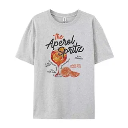 Retro Aperol Spritz Graphic T-Shirt - Unisex Vintage Cotton Tee - M (GRAY)