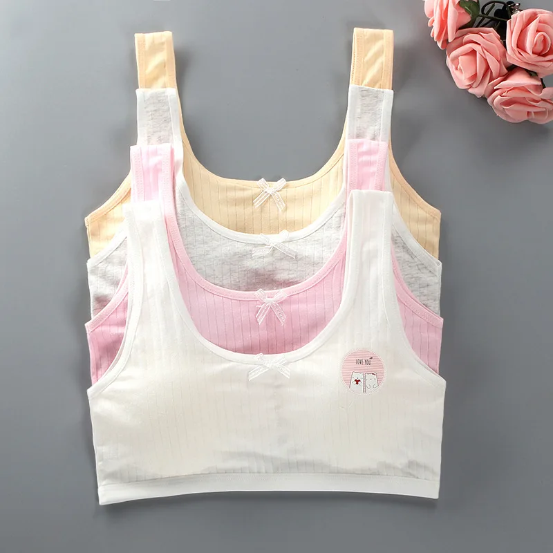 New Bras For Teen Girls Training Bras 14 Years Kids Soft Underwear Girls Breathable Children Cotton Sports Bras 8-15Y