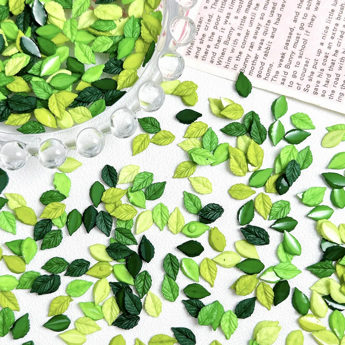 60PCS Kreative Realistische Leuchtende Blatt Harz Nagel Charms 3D Mini Minimalistischen 6-farben Blatt Nail art Dekorationen DIY nägel Handwerk – Detail 2