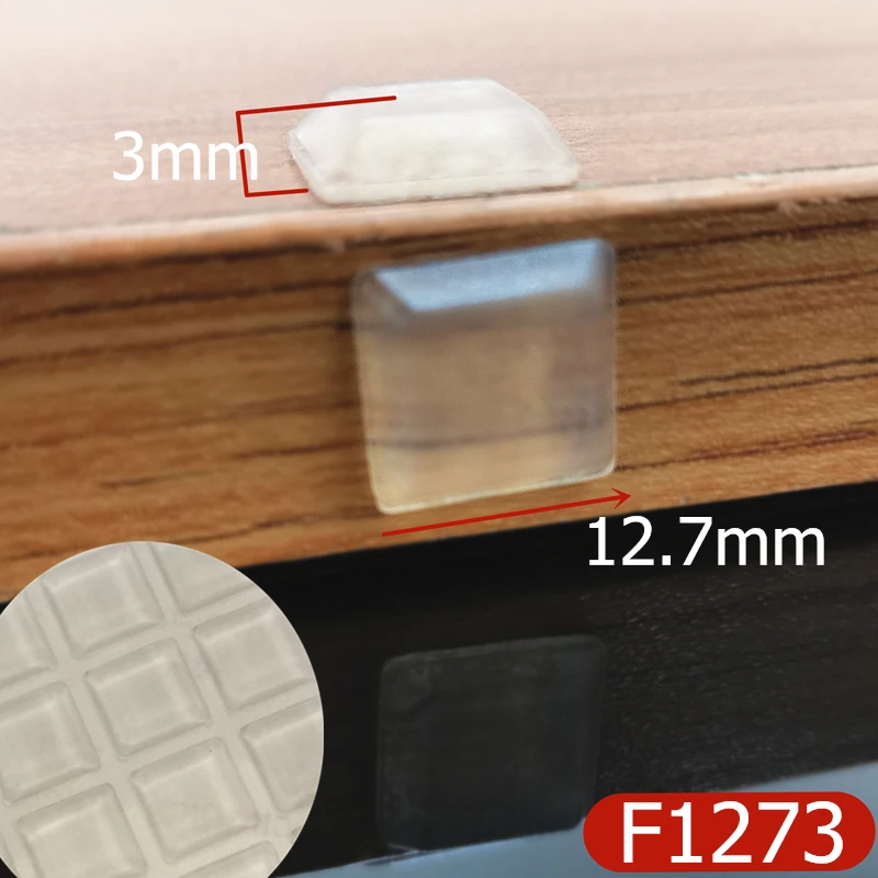 Square Cabinet Door Bumper 20 Grains 13x3mm Self-adhesive Silicone Damper Pad Cushion for Kitchen Door Stop Furniture Hardware