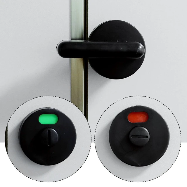 Bathroom Nylon Plastic Public Toilet Partition Door Lock Indicator Lock  Handle Black - AliExpress