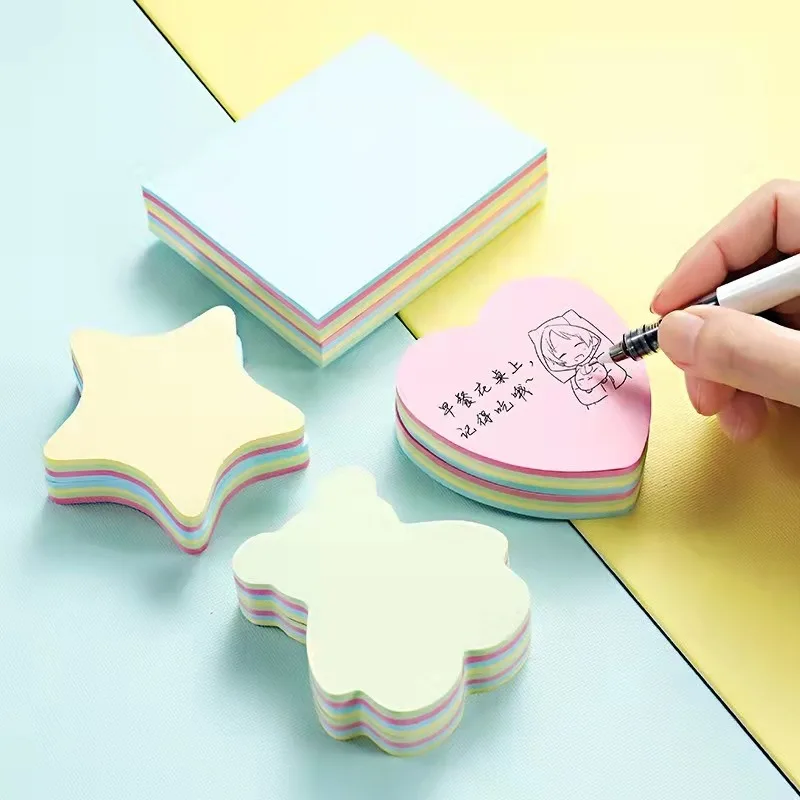 2-Book-Set Sticky Note Pads Stationery Paper Mixed Color Self-Adhesive School Office Message Supplies Accessories Decoration ZYF 3