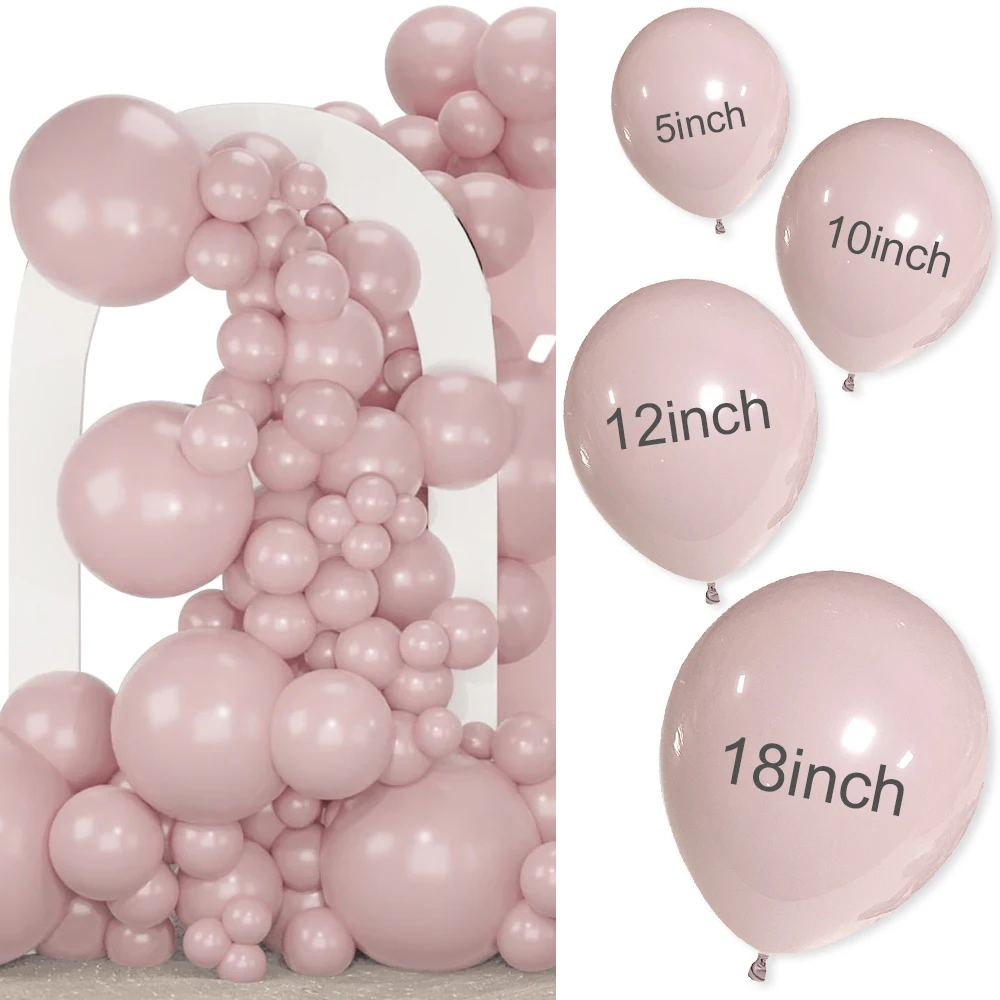 100 Stück staubige rosa Luftballons Kit 5/10/12/18" Höhlenrosa Ballon Boho Babyparty Hochzeitstag Geburtstag Party Dekorationen