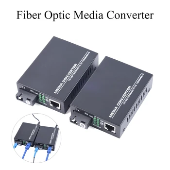 HTB-GS-03 기가비트 광섬유 미디어 컨버터, 단일 모드, UPC/APC SC-포트 외부 전원 공급 장치, RJ45, 10 Mbps, 100 Mbps, 1000Mbps, 3 km, 20km