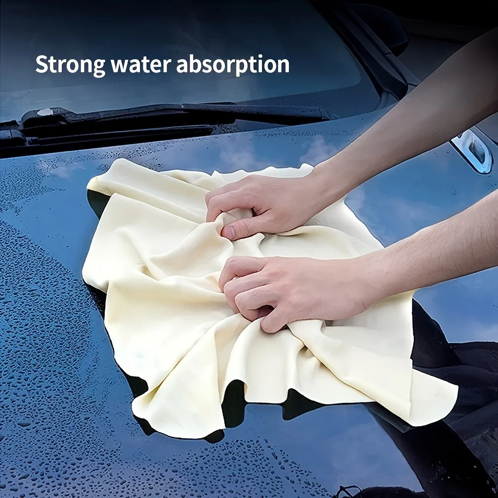 40x60CM Natural Deerskin Leather Clean Cloth Car Washing Care Quick Dry Cleaning Towel Super Absorbent Glass Drying Rags