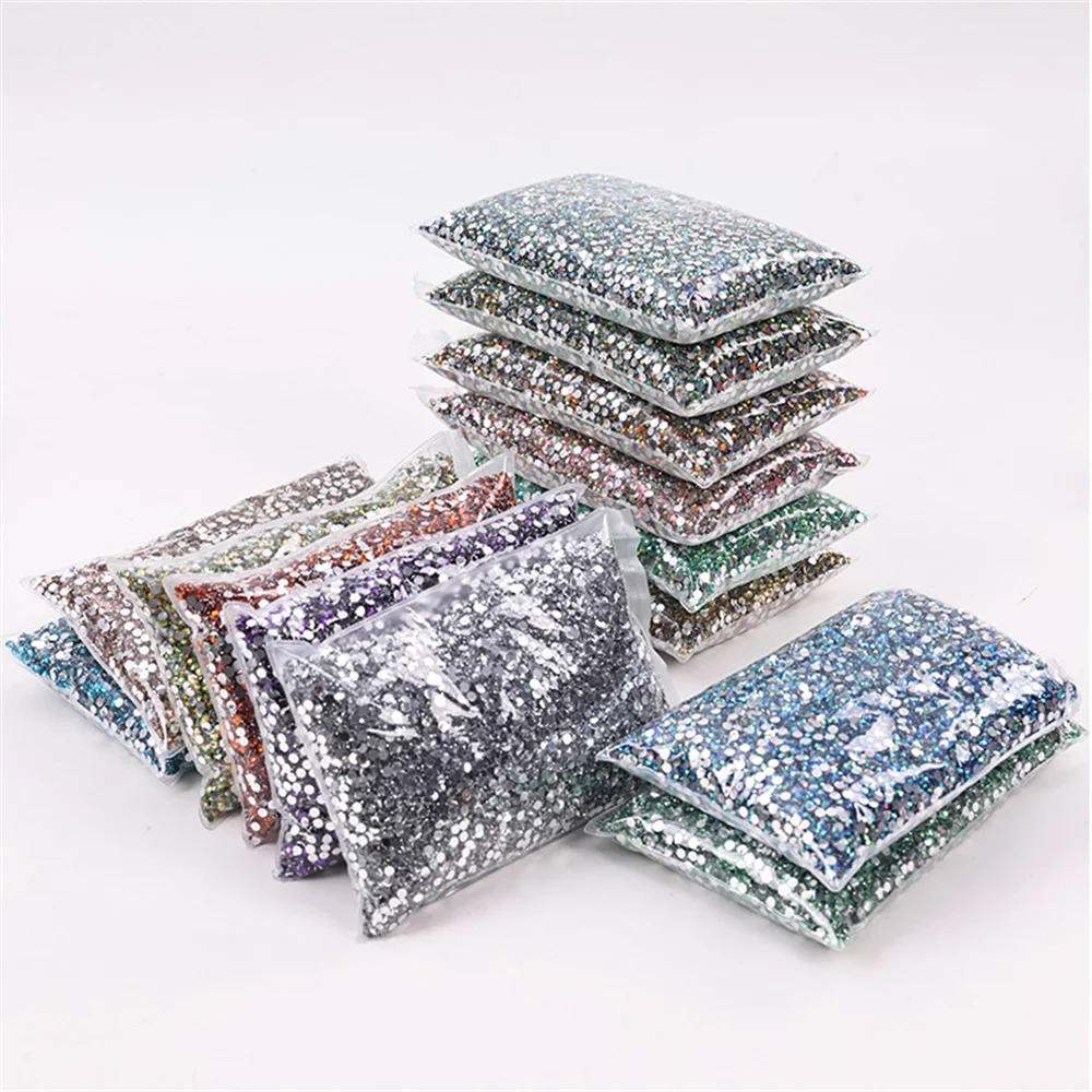 Big Package 2-6mm Resin Non Hot Fix Rhinestones Bulk Wholesale Flat Back Plastic Crystals Nail Ab Trimmings Crystals For Crafts