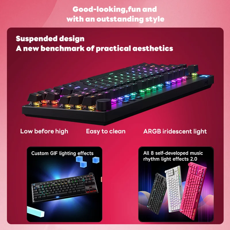 MCHOSE MIX87 Magnetic Switch Wired Gaming Keyboard 0.001mm 0.08ms