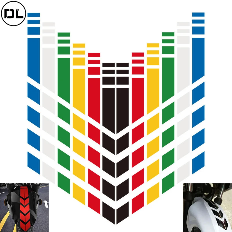 Universal Motorcycle Arrow Stripe Stickers Fender Paste Reflective Sticker Waterproof Oilproof Motorbike Tape Decal Accessories motorcycle fuel tank sticker arrow stripe stickers fender paste waterproof oilproof reflective universal motorbike tape decal