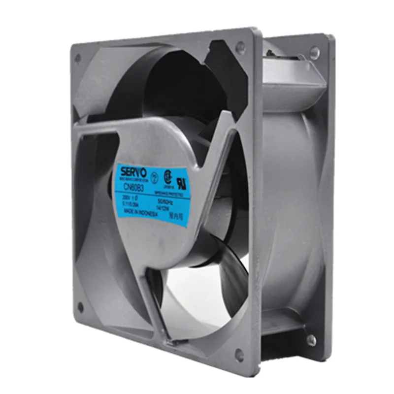 ���� CN60B3 �� �ð� ��ǳ��, 200V 0.11/0.09A 50/60Hz 14/12W 2900RPM 12cm 12038, 120x120x38mm