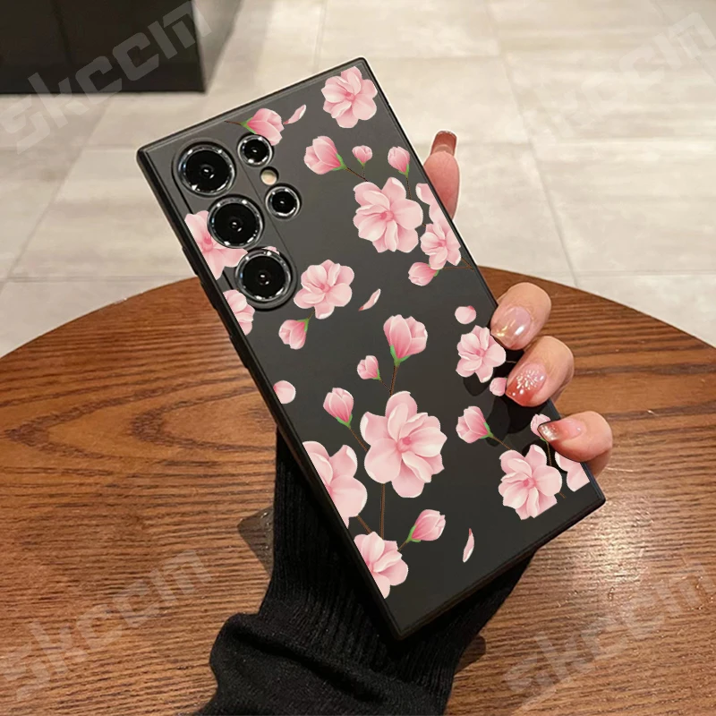 Pink Art Flower Design Soft Phone Case Cover