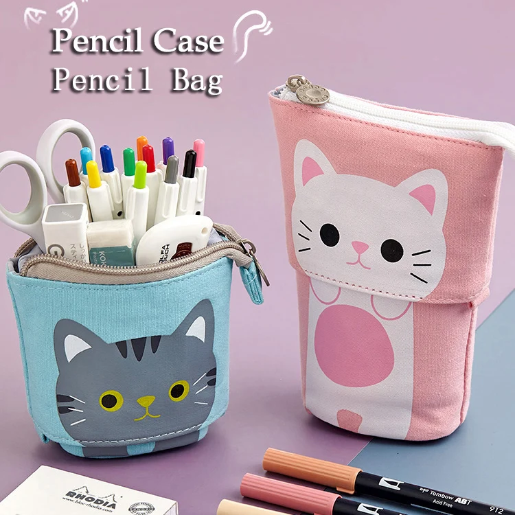 Rainbow Stripes Pencil Case Pen Bags Zipper Pouch Storage Organizer Box  Stationery Large Capacity Double Compartment Makeup Bag for School Office