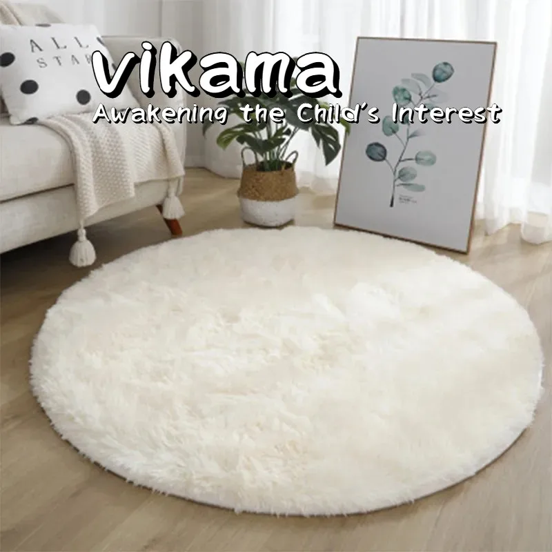 Decorative Carpet Imitated Cashmere Carpet Kids Carpet Floor Cushion Scandinavian Round Soft Rug