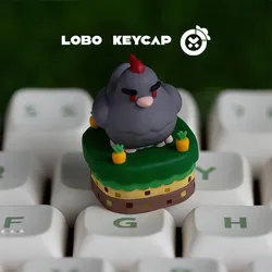 Stardew Valley Chicken Resin Keycap - Cute Kawaii Gaming Accessory & Gift (Grey)