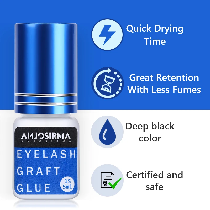 ANJOSIRMA 5ml 1 Second Quick Dry Strong Glue False Eyelash Extensions For Professional Low Smell False Eyelashes Eye Glue 4