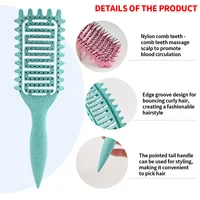 Peigne de Massage pour cheveux, brosse à cheveux en Nylon, brosse à cheveux bouclée démêlante pour Salon de coiffure, outils 1 pièce 3