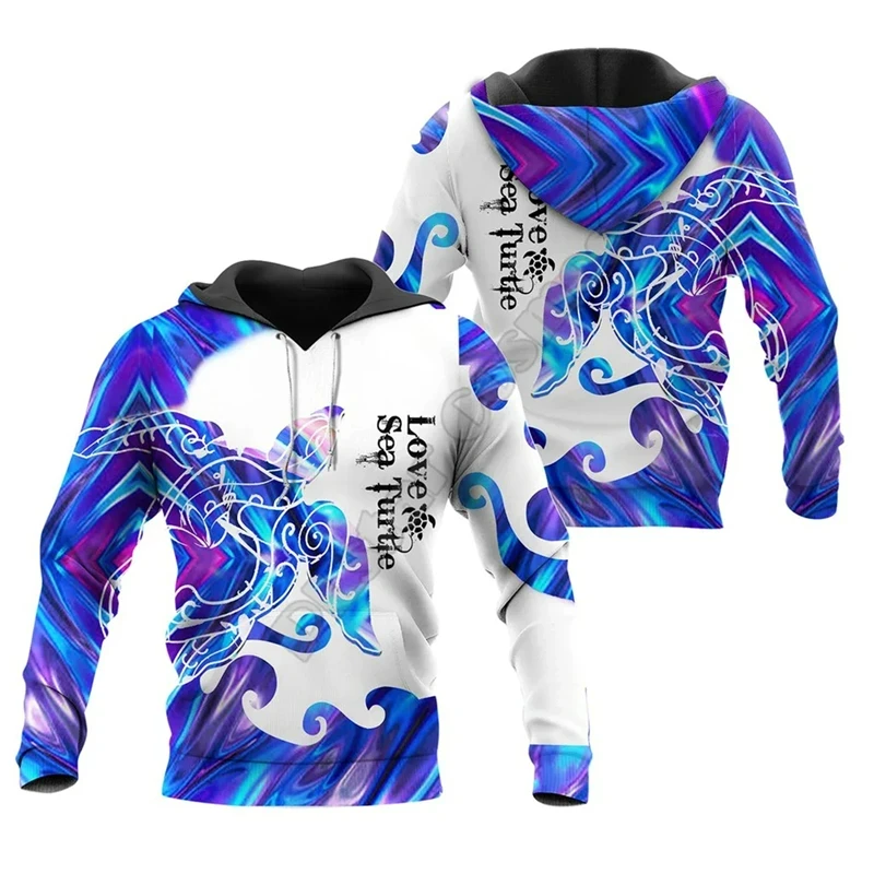 

New Sea Turtle Animal Graphic Sweatshirts Hawaii 3D Printing Couple Travel Hoodie Men Women Fashion Pullover Top Kid Clothing
