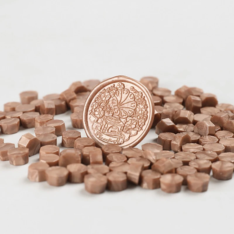 

100Pcs champagne gold Sealing Wax Seal Beads Beans Stamp for DIY Craft Wedding Party Invitation Wax seal Ancient Sealing Wax