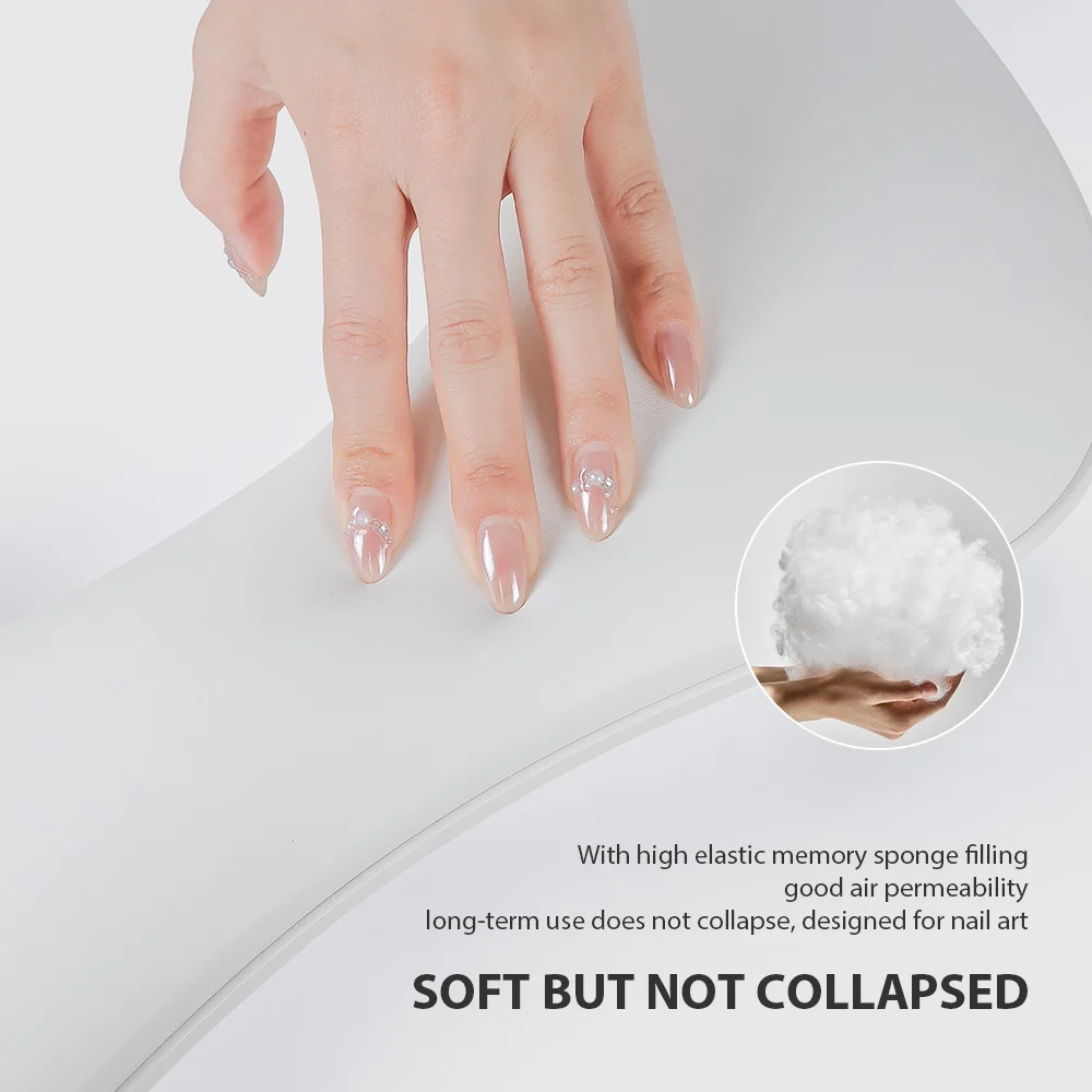 Two Hands Nail Art Hand Pillow Arm Rest Stand Microfiber PU Material Hand Pillow Leather Hand Rest Pillow for Nail Cushion