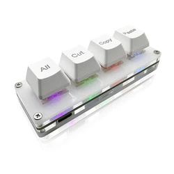 Compact 4 - Key RGB Macro Pad with Shortcut Functionality (WHITE)