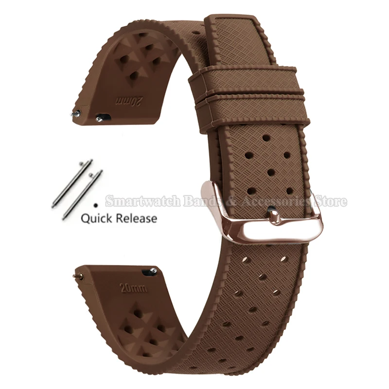 Premium Tropic Silicone Quick Release Watch Strap - Durable Rubber Bracelet Replacement