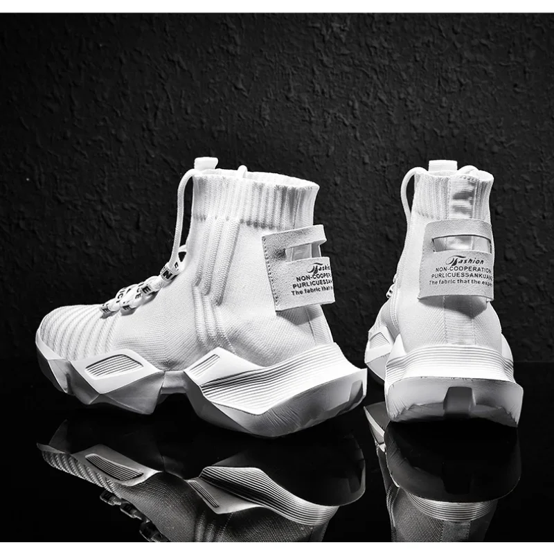 Socks Sneakers Men Knit Upper Breathable Sport Shoes Sock Boots Mans Shoes High Top Running Shoes for Men Zapatillas De Deporte 5