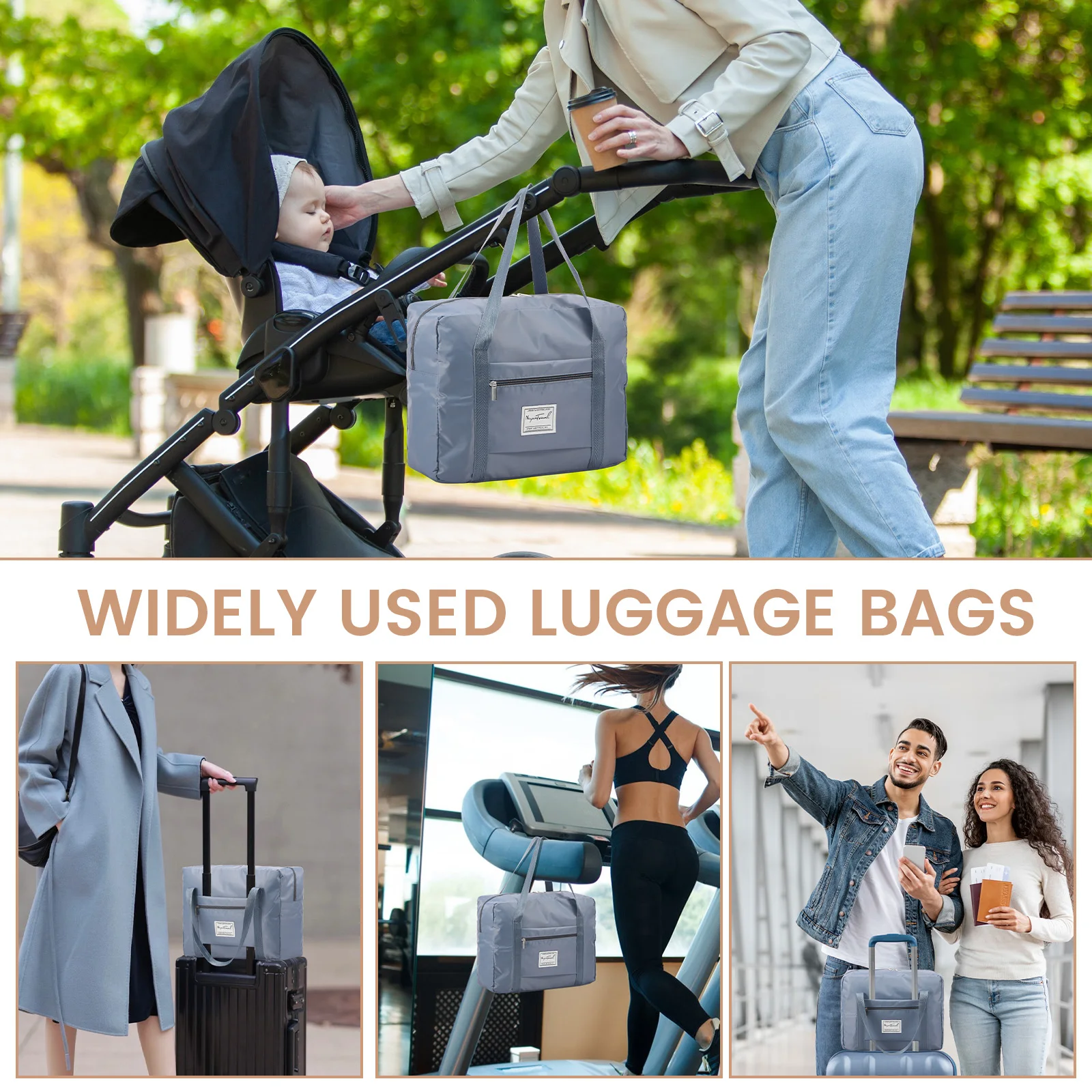 Travel Storage Bag Oxford Cloth Waterproof Luggage Bag with Zipper Large Capacity Cosmetic Storage Bag for Gym Travel Camping