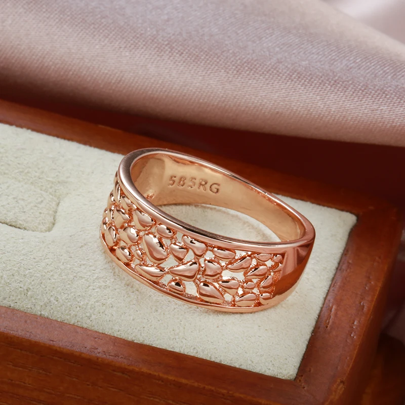 Anello Donna Geometria A Croce In Oro Rosa 585 Con Zirconi - Gioiello Vintage Per Matrimonio E Feste - 2