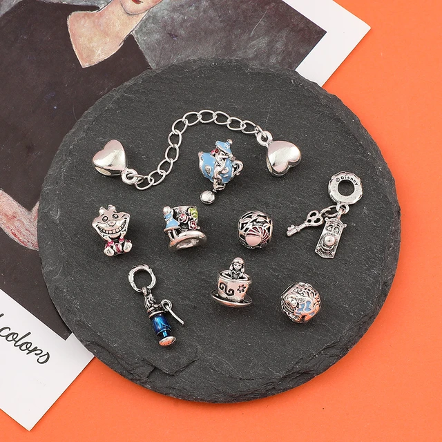 Alice in Wonderland Charms Fairy Tales Rabbit Watch Teapot Pendants  Necklace Bracelet Charms for DIY Jewelry Making