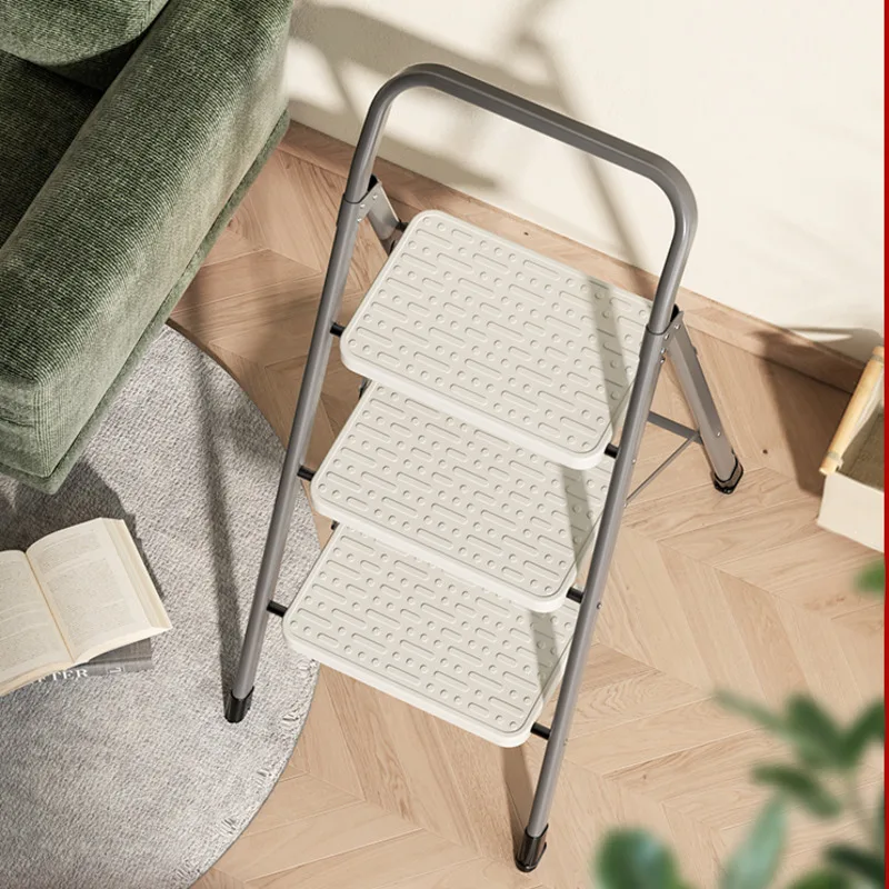 

Ladder Stool Modern Simple High Stools Kitchen Thickening Ladder Chair Folding Retracting Step Stool Arc Handrail