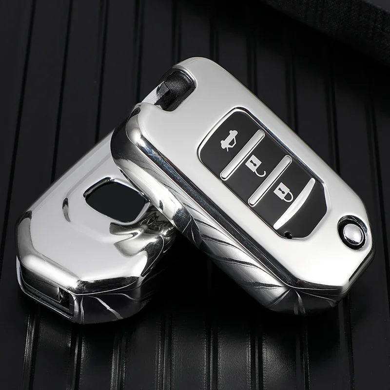 Key Case Cover Key Case Flip Key Fob Shell Car Key Shell For Honda Accord Civic CR-V HR-V HRV Crider Jade Odyssey Car TPU Folding Key Cover