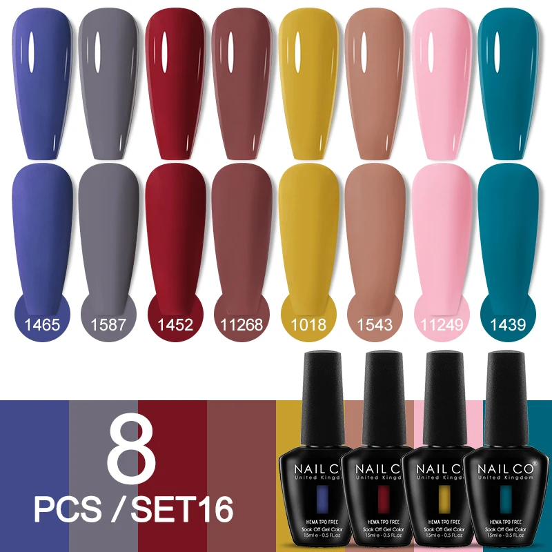 Deluxe 8-Piece Gel Nail Polish Set for Professional DIY Manicures