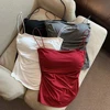 Summer Fashionable Comfortable Girls Solid Color Tank Top Girls Thin Shoulder Strap Pleated Daily Wear Casual Underwear New 4