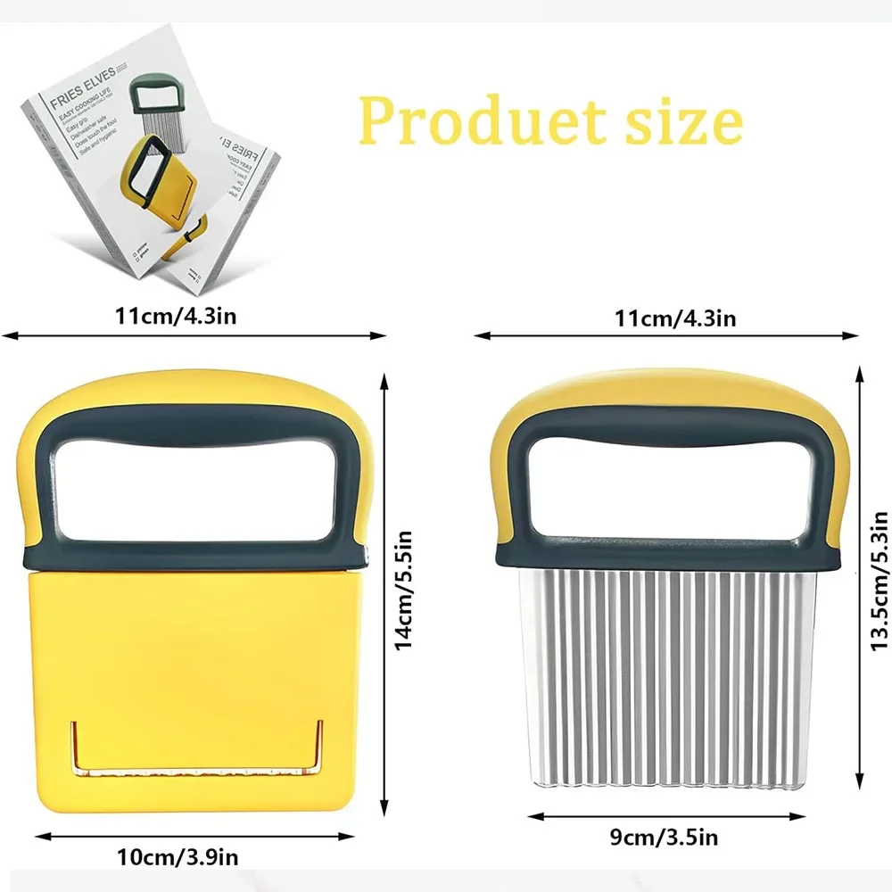 Crinkle Cutter Stainless Steel Potato Carrot Chip Vegetable Multipurpose-Salad Veggies Crinkle Wavy Chopper French Fry Slicer