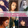 70g/roll Black Brazilian Wool Hair Synthetic Pre Stretched African Hair Yarn for Braiding Hair Extension for Women Black 6