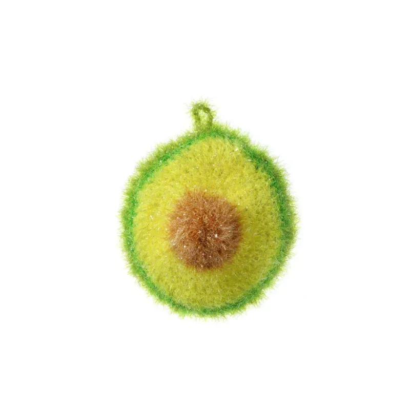 

Acrylic Crochet Dishwashing Towel Clean Wipe Free Dish Towel Kitchen Brush Pot Scouring Pad Handmade Flower Avocado Dish Towel