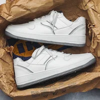 2024 Spring New Men's Versatile White Casual Shoes Trendy Low-top Breathable Eva Insole Non-slip Cross-border Shoes