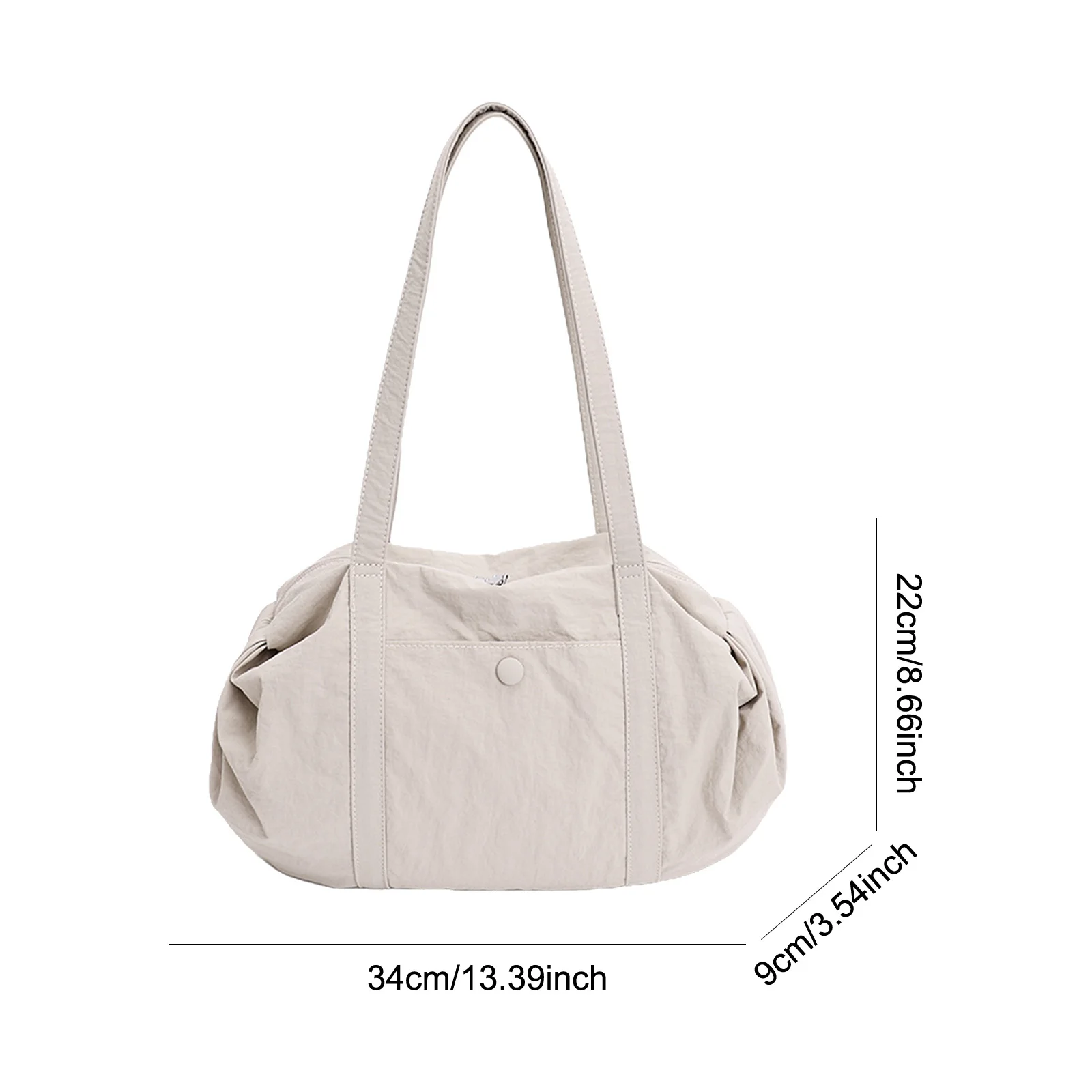 Nylon Tote Bag Large Handbag Casual Tote Purse with Zipper for Women Gym Travel Work