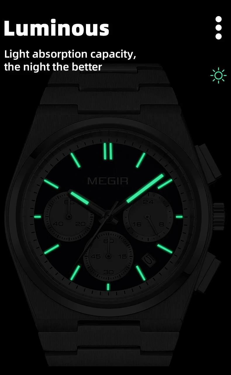 Herren Business Uhr Analog Quarz Armbanduhr Leuchtend 5ATM Wasserdicht Stahl Großes Zifferblatt_voghion.com