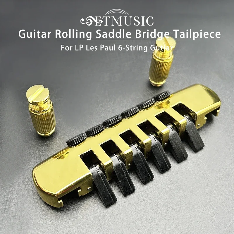 

Мостовая заглушка для гитары со скрытыми шпильками, совместимая с LP Les Paul 6-струнным электрическим Gutiar Gold/Chrome