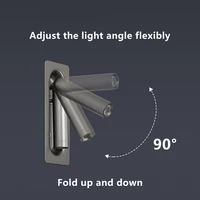 Sandiy โคมไฟติดผนังข้างเตียงมีสวิตช์ไฟอ่านหนังสือไฟติดห้องนอนหมุนได้สำหรับตกแต่งห้องโรงแรมนอร์ดิกไฟติดเพดานทอง 4