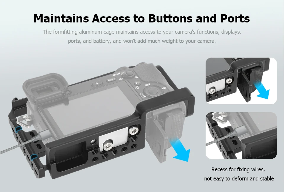 Full Camera Cage for Sony a7C/a7C II/a7CR With Integrated Arca-Type Base Camera