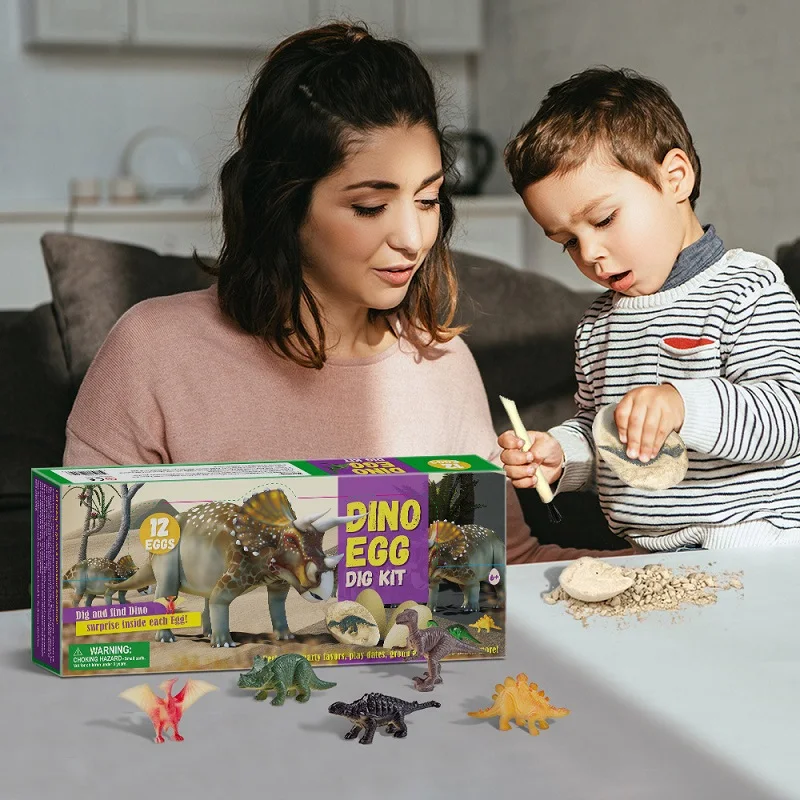 12PCS Dinosaur Fossil Digging Kit Dinosaur Eggs Toy Blind Box Toys For Kids Early Educational Toys Archaeology for Children Gift 4