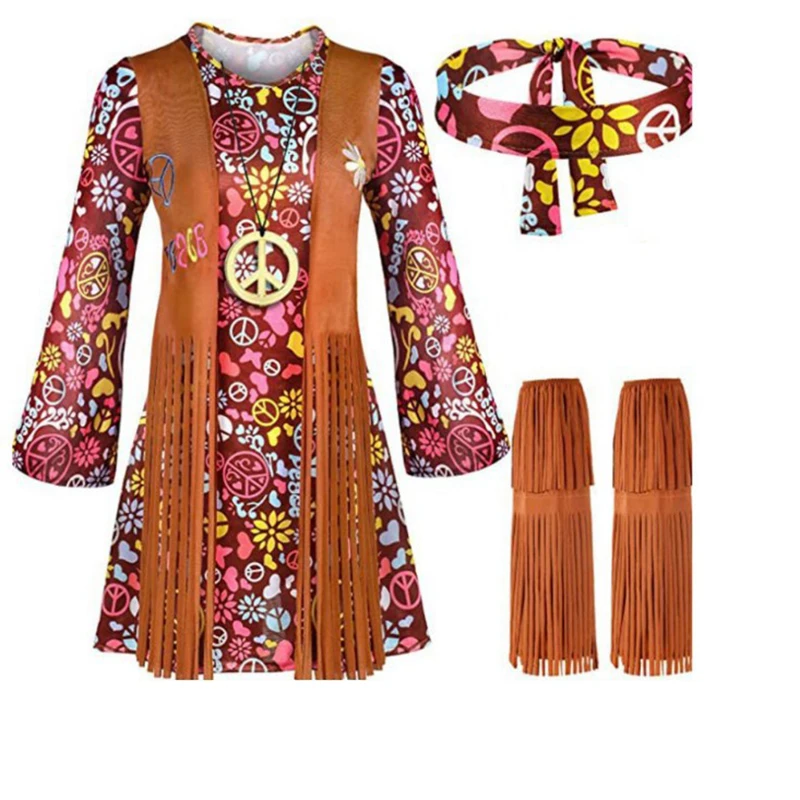 תחפושות נסיכה רטרו וינטאג' משנות ה-70 למסיבות, תחפושות היפיות לנשים לחג המולד ולפסטיבלים