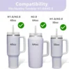 11Pcs Accessories Set for Stanley Cup Silicone Spill Proof Stopper Straw Cover Cap Reusable Straw 1 Cleaning Brush 40oz 30oz 6