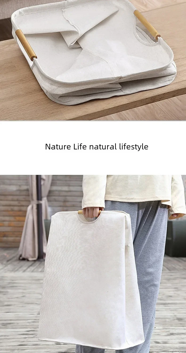 Description Picture 3 of item1PCS Folding Dirty Laundry Sorting Basket High Capacity Washable Toys Dolls Storage with Easy Carry Long Handles Bathroom