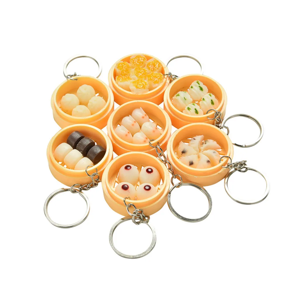 2pcs Random Color Cartoon Kitchen Food Steamer Bag Charm Keychain