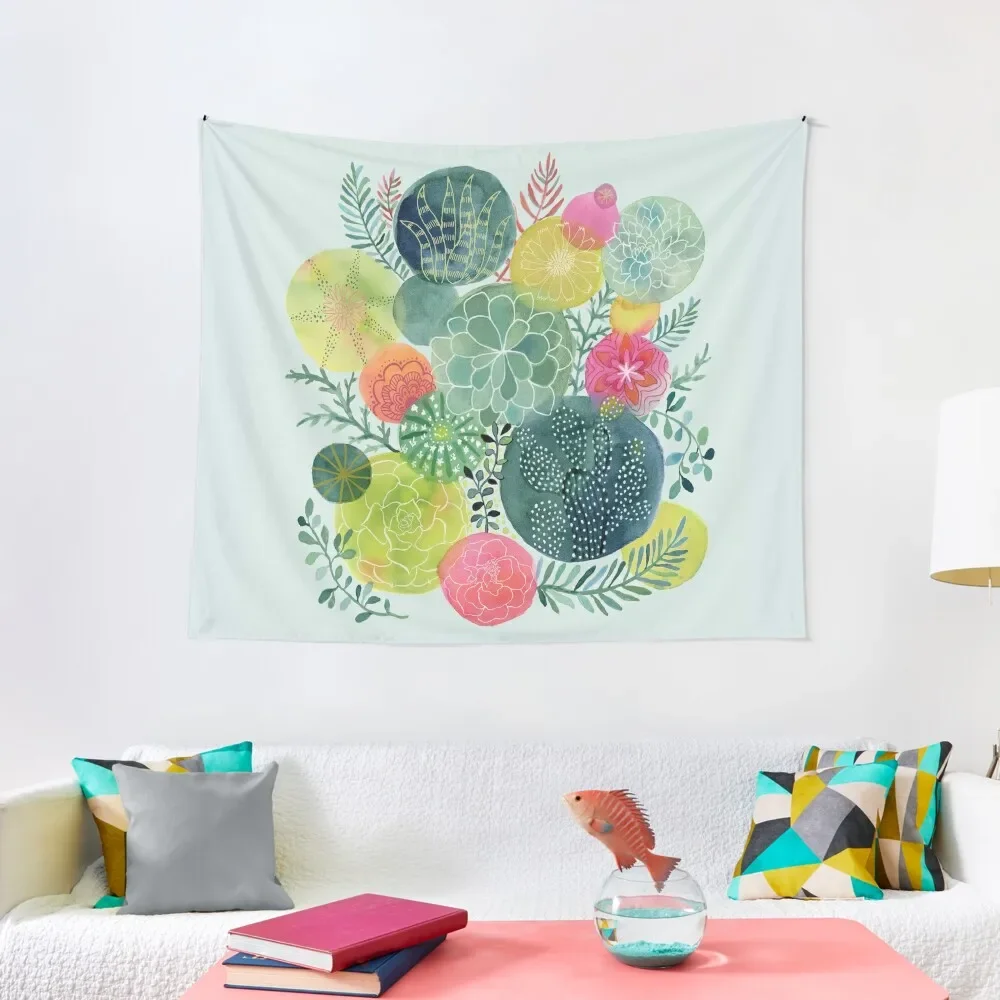 

Succulent Circles Tapestry Decoration Bedroom Wall Hanging Decor Tapestry