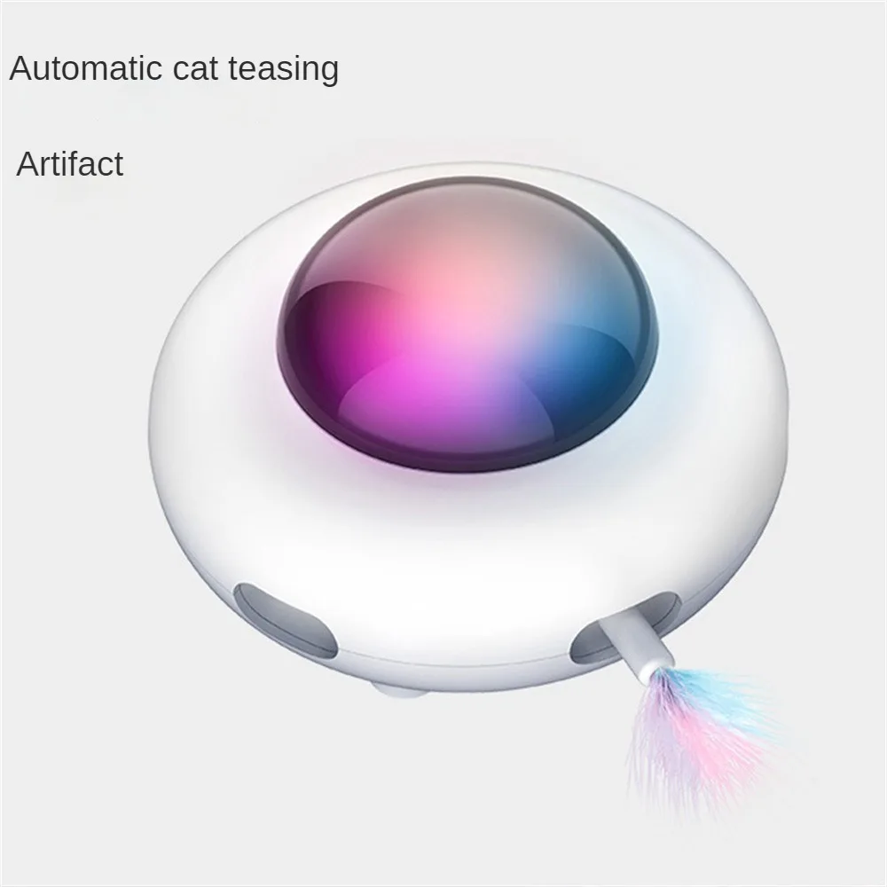 

Cat Teaser Ufo Style Pet Turntable Usb Charging Auto Interactive Pet Accessories Automatic Kitten Toys Electric For Indoor Cats