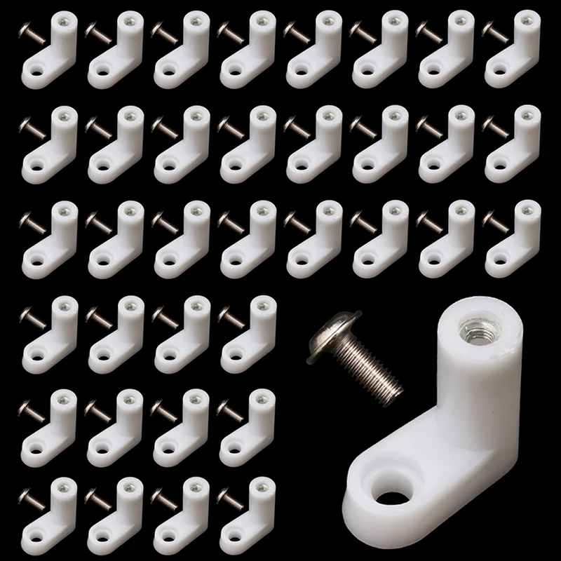 PREDUCTS PC Mount L - ホワイト 60 Pcs PCB Board Mounting Feet with Screws, White L Shape